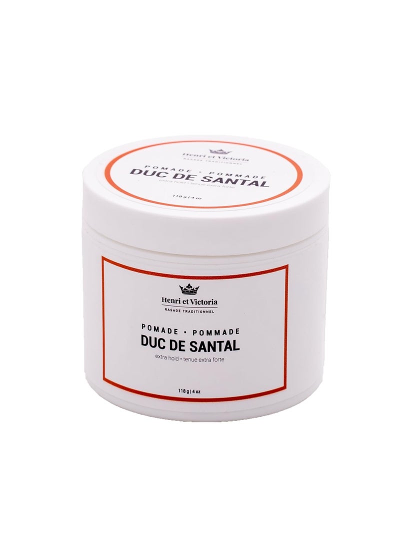 Duc de Santal Hair Pomade for Men for All Hair Styles  Strong Hold and Medium Shine WaterBased Hair Styling Pomade Adds Texture  Thickness to Hair Easy to Wash Out Handmade in Canada  118g 4oz