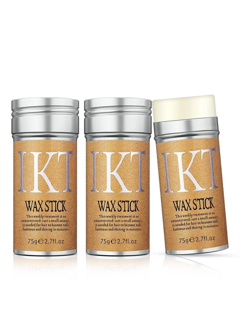 Wax Styling Stick for NonGreasy Hair Pomade with Strong Hold Floral Scent  For Hair  3 PCS