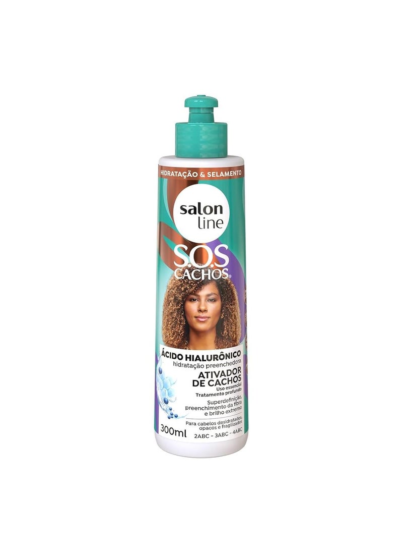 Salon Line  Linha SOS Cachos Acido Hilauronico  Ativador de Cachos 300 Ml  SOS Curls Hylauronic Acid  Curl Activator 1014 Fl Oz