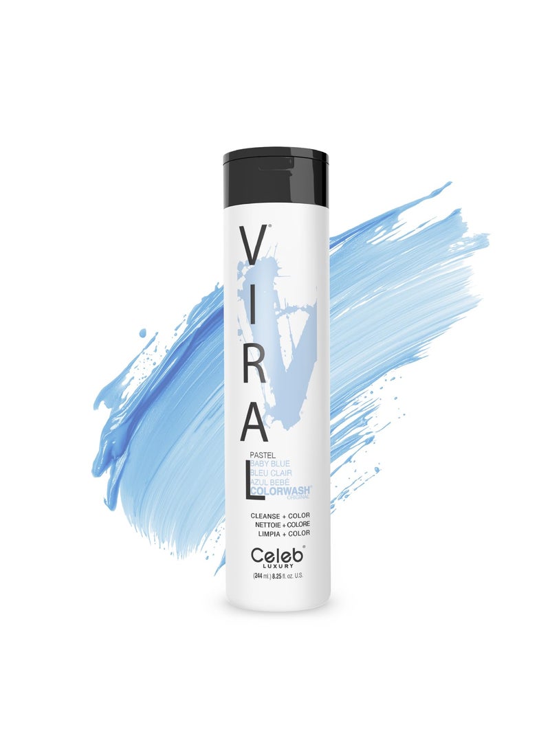 Celeb Luxury Viral Colorwash Professional SemiPermanent Hair Color Depositing Shampoo Pastel Baby Blue