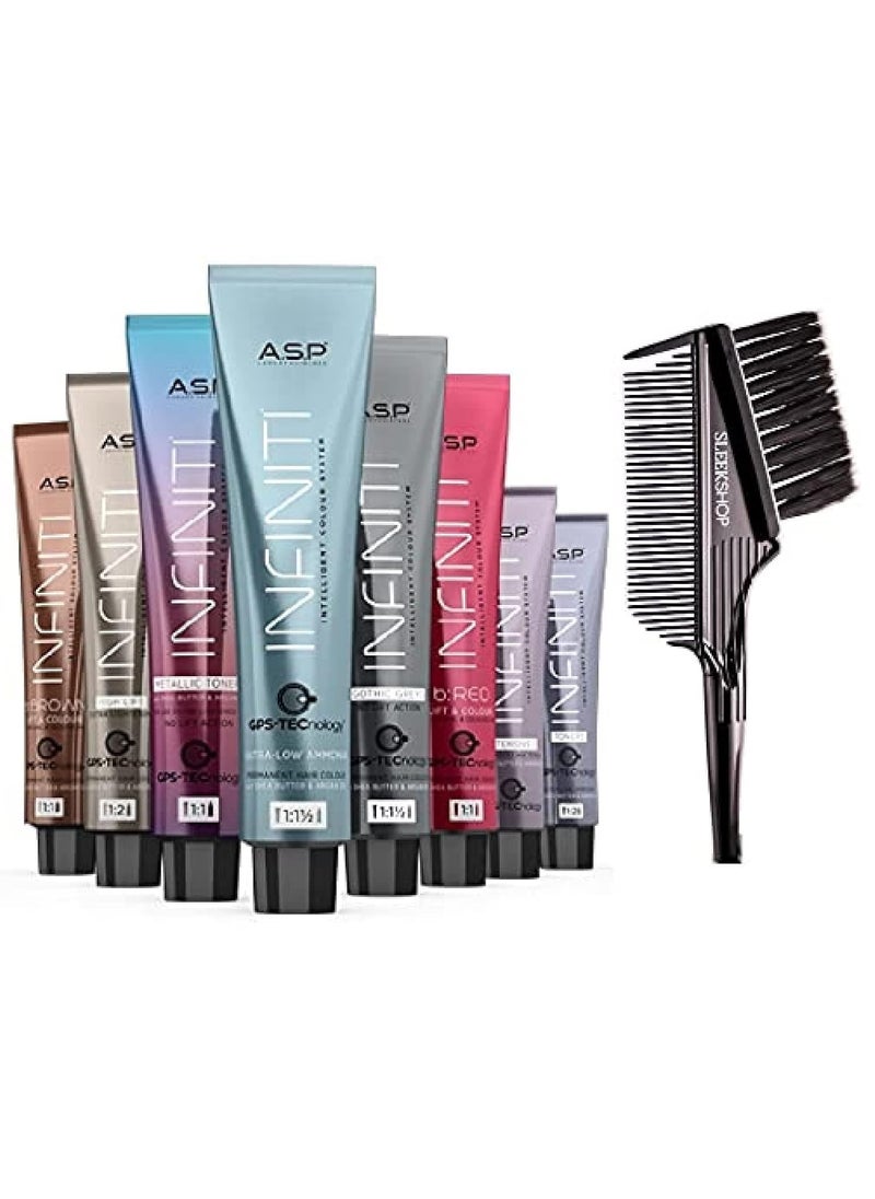 ASP Affinage INFINITI UltraLow Ammonia Permanent Hair Color Dye Haircolor wShea Butter  Argan wSleek 3in1 Brush Comb Infinity Intelligent Colour 93 Very Light Golden Blonde