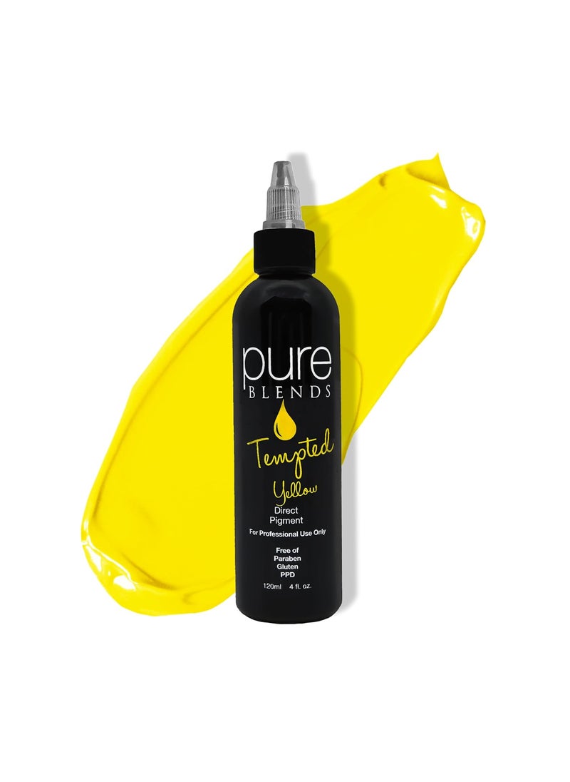Tempted Yellow Semi Permanent Direct Hair Dye Pigment  Stain With Vivid Tones  For Color Treated Hair  Keratin Infused  Cruelty Free  Sulfate Sodium Chloride PPD  Paraben Free