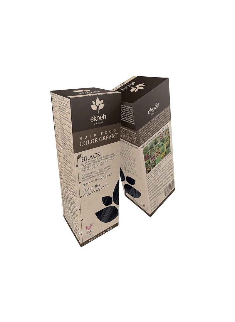 Hair Color EKOEH BRASIL Cream Black PPD FREE VEGAN 27floz
