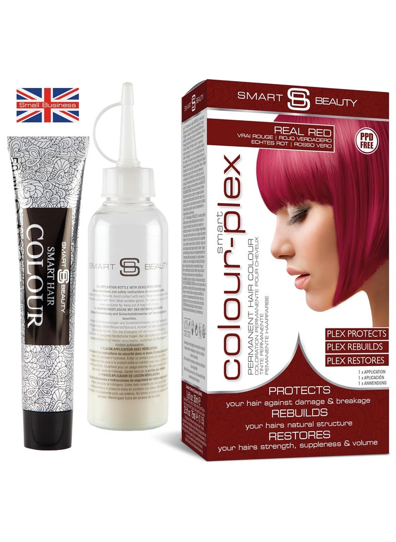 Smart Beauty Dark Red Hair Dye Permanent with Plex AntiBreakage Technology Real Red 507 Fl Oz PPD Free Vegan Cruelty Free Suitable for light to midbrown hair