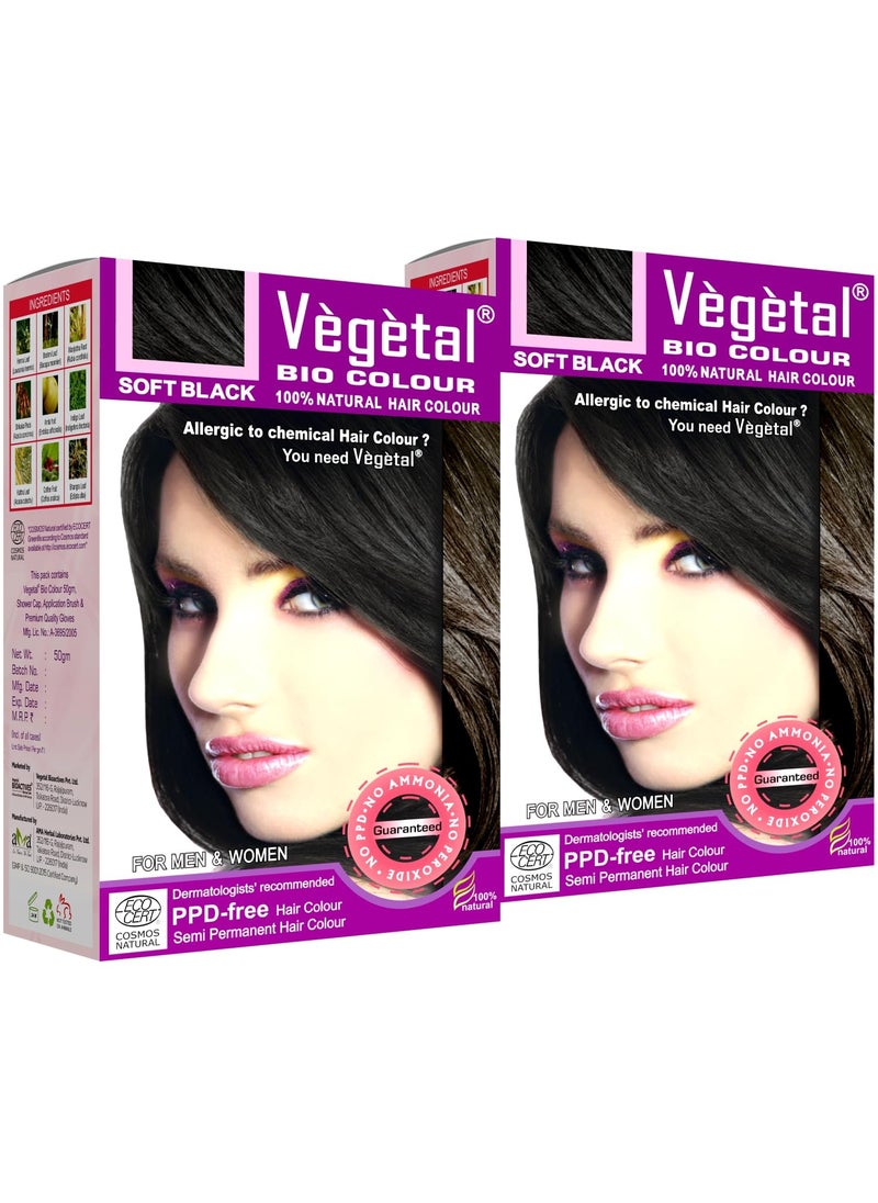 Vegetal Bio Colour Combo Pack Of 2 50G Soft Black