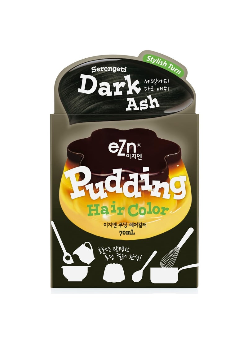 eZn Pudding Hair Dye Ammonia Free SemiPermanent Self Hair Dye DIY Kit included contain Keratin Made in Korea Beauty Serengeti Dark Ash