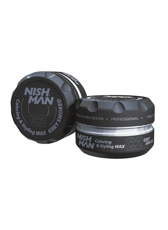 nishman Hair Premium Coloring Wax C2 Smokedv Grey
