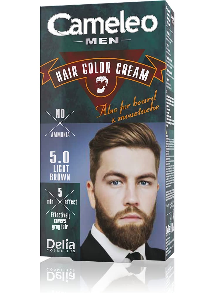 Cameleo Men Color Cream For Hair Beard and Moustache Light Brown
