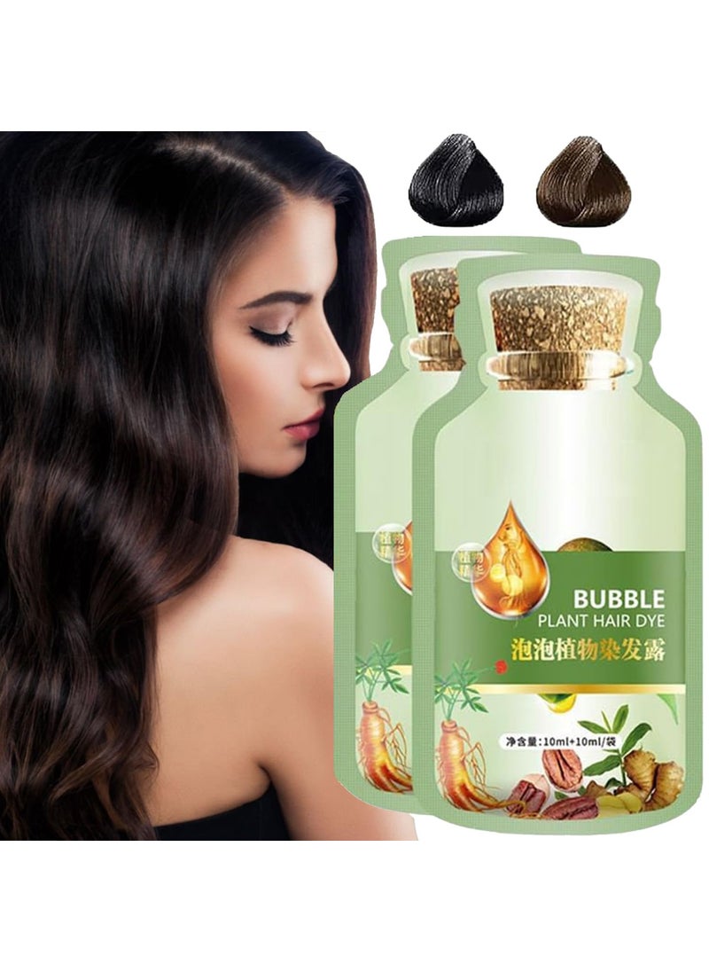 Natural Plant Hair Dye Bubble Hair Dye Shampoo Chestnut Brown 20ml x 10PacksBox
