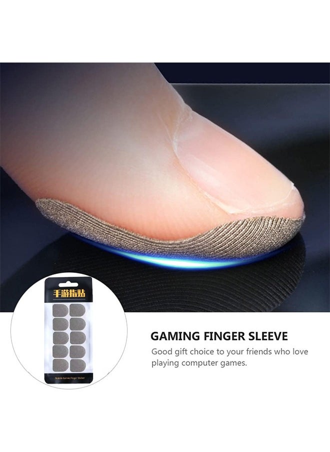 10 PCS Mobile Games Finger Sticker, Disposable Seamless Touch Screen Finger Cover Sticker, Thumb Sleeves for Mobile Phone Gaming, Portable Sweat Proof Mobile Game Slide Case - Grey