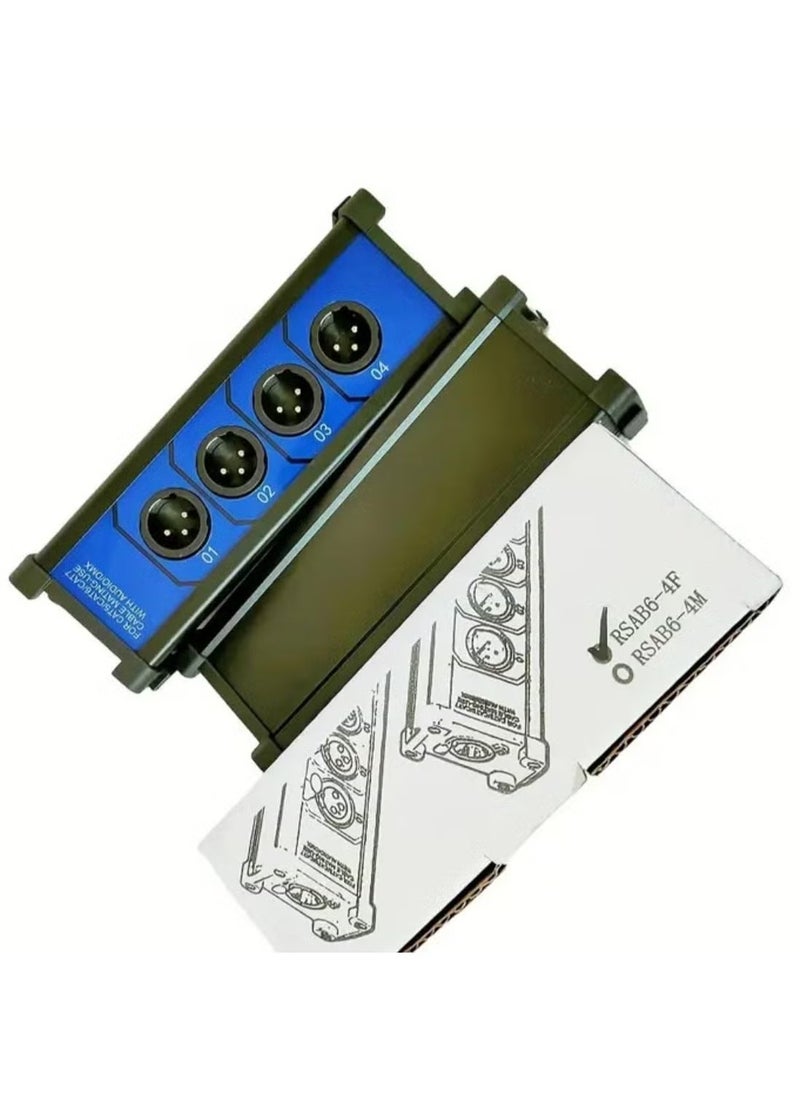 Professional XLR Audio Cable Tester -– 4-Channel, Dual-Sided  Testing Box, Blue and Black Male and Female Connectors for Audio Cables