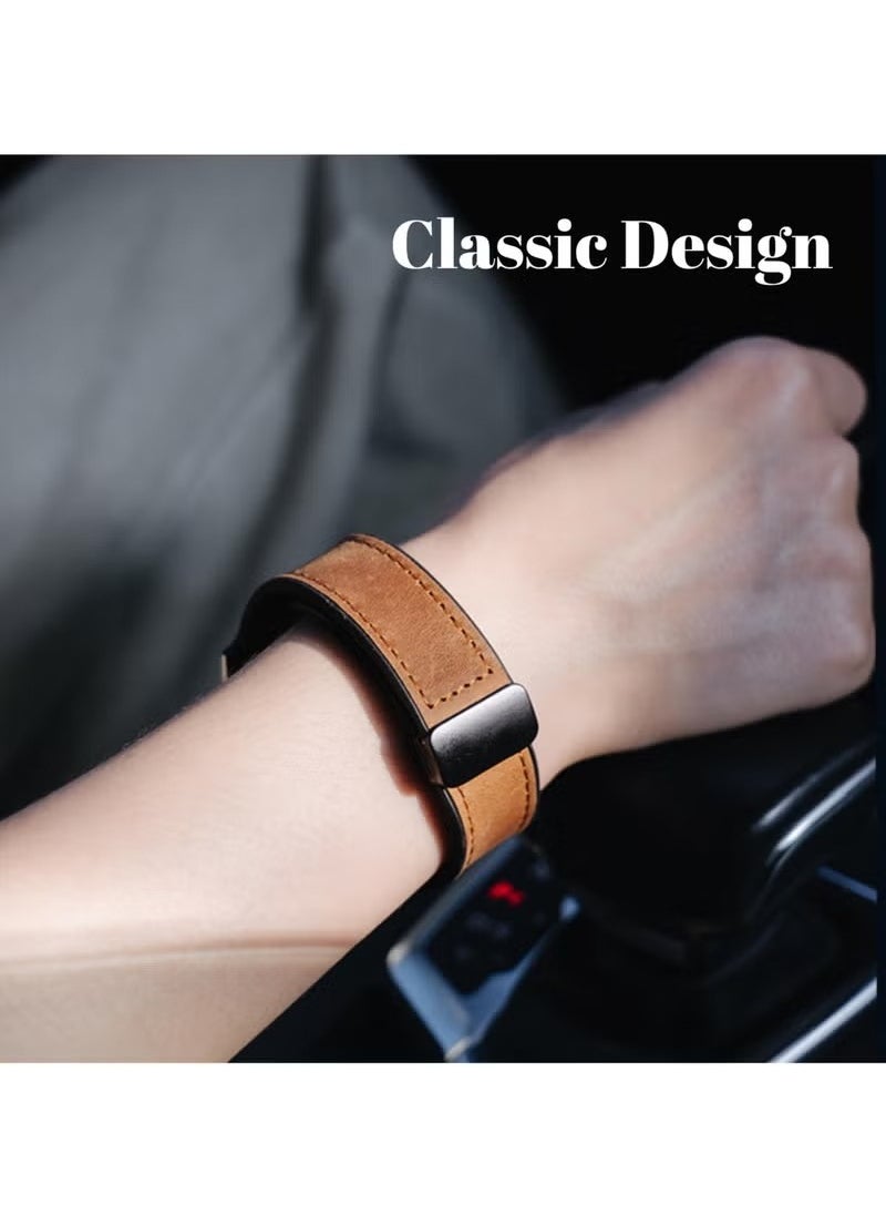 Leather Band Compatible with Huawei Watch 22mm Leather Replacement Strap Magnetic Buckle