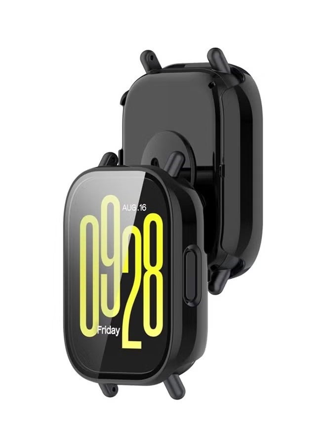 Case Compatible with Redmi Watch 5 Lite Watch Glass Protective Film Hard Plastic Frame Redmi Watch 5 Lite Watch Case Black