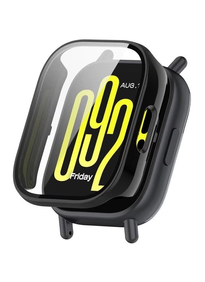 Case Compatible with Redmi Watch 5 Lite Watch Glass Protective Film Hard Plastic Frame Redmi Watch 5 Lite Watch Case Black