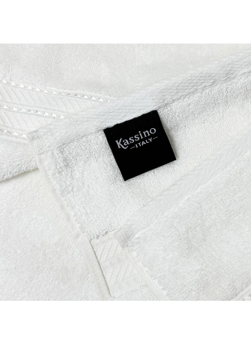 Kassino Jumbo Face Towel (12 Pack, 33x33 cm) - 580 GSM Large Face Towels,100% Combed Cotton, Soft & Quick-Dry Towels, Highly Absorbent, Double Stitched Hotel Quality Towels | White