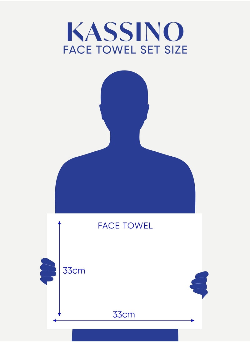 Kassino Jumbo Face Towel (12 Pack, 33x33 cm) - 580 GSM Large Face Towels,100% Combed Cotton, Soft & Quick-Dry Towels, Highly Absorbent, Double Stitched Hotel Quality Towels | White