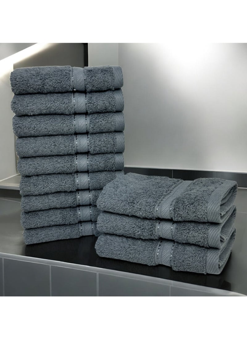 Kassino Jumbo Face Towel (12 Pack, 33x33 cm) - 580 GSM Large Face Towels,100% Combed Cotton, Soft & Quick-Dry Towels, Highly Absorbent, Double Stitched Hotel Quality Towels | Monument