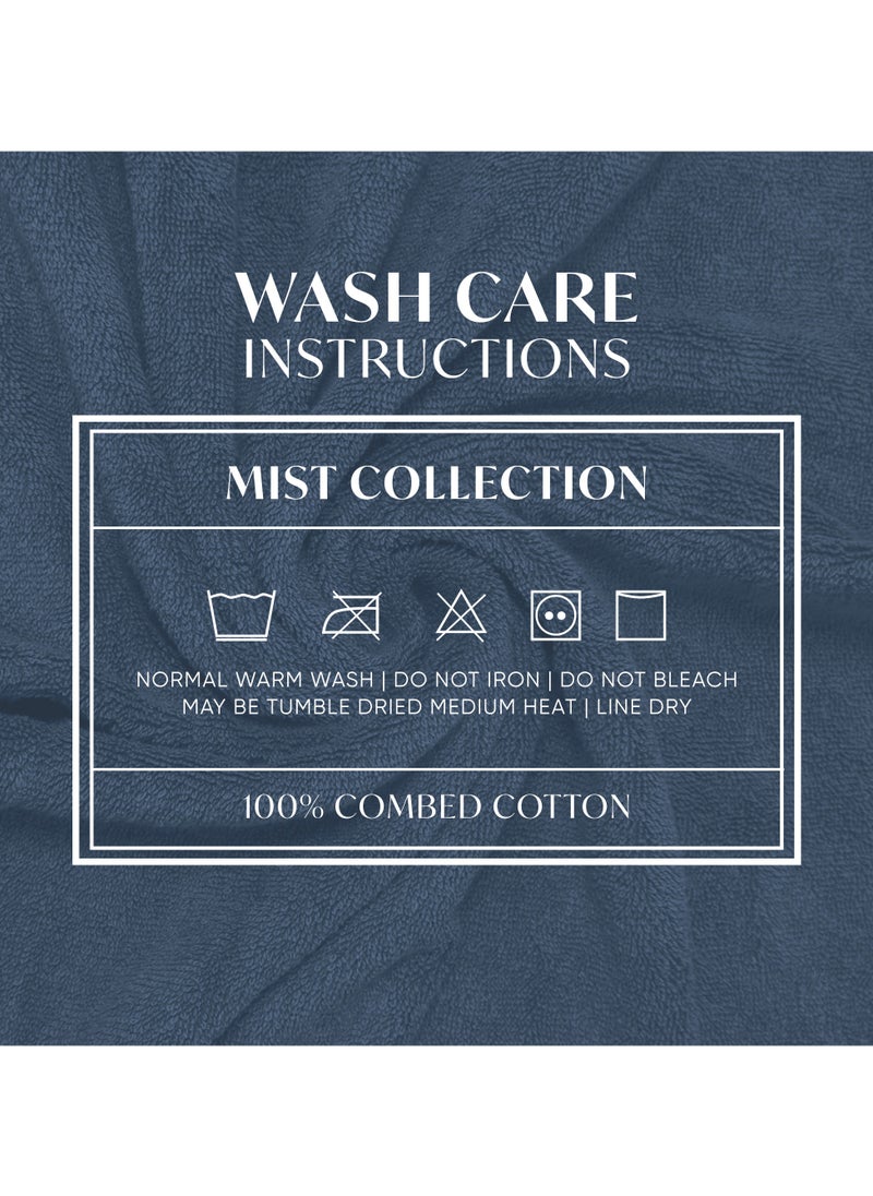 Kassino Jumbo Face Towel (12 Pack, 33x33 cm) - 580 GSM Large Face Towels,100% Combed Cotton, Soft & Quick-Dry Towels, Highly Absorbent, Double Stitched Hotel Quality Towels | China Blue