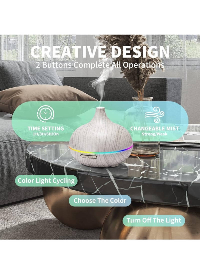 550ML White Aroma diffusers for Essential Oil Large Room,Essential Oils Aromatherapy Diffuser Cool Mist humidifier with Ambient Light u0026 3 Timer,Waterless Auto Off Diffuser Vaporizers for Home Kids