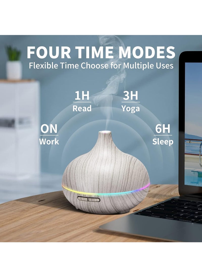 550ML White Aroma diffusers for Essential Oil Large Room,Essential Oils Aromatherapy Diffuser Cool Mist humidifier with Ambient Light u0026 3 Timer,Waterless Auto Off Diffuser Vaporizers for Home Kids
