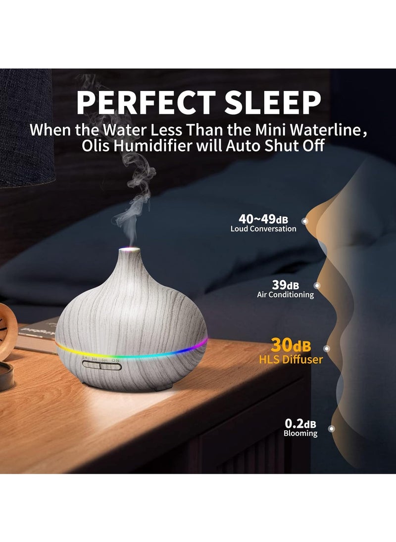 550ML White Aroma diffusers for Essential Oil Large Room,Essential Oils Aromatherapy Diffuser Cool Mist humidifier with Ambient Light u0026 3 Timer,Waterless Auto Off Diffuser Vaporizers for Home Kids