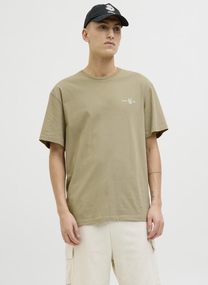 Jjjayce Chest Print Crew Neck T-Shirt