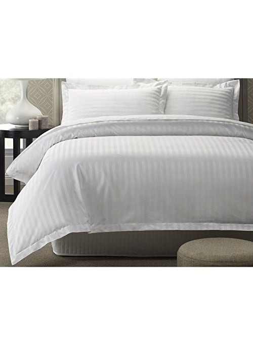Linenwalas One Dozen Cotton 300 TC Duvet Covers, Comforter Cover, Rajai Cover, Blanket Cover, Quilt Cover in White Stripes-90