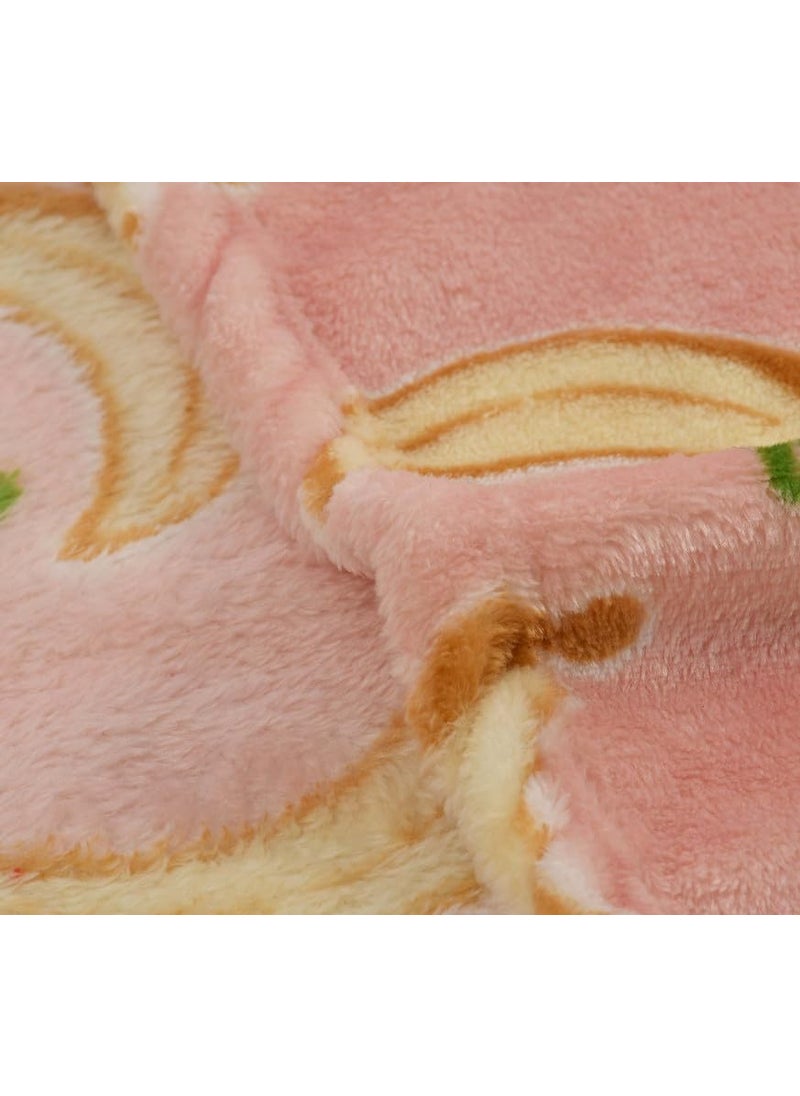 Florida All Season AC Baby Blanket Swaddler Wrapper Flannel Soft and Comfortable for 0-5 Years Babies with Banana Print-Banana Peach