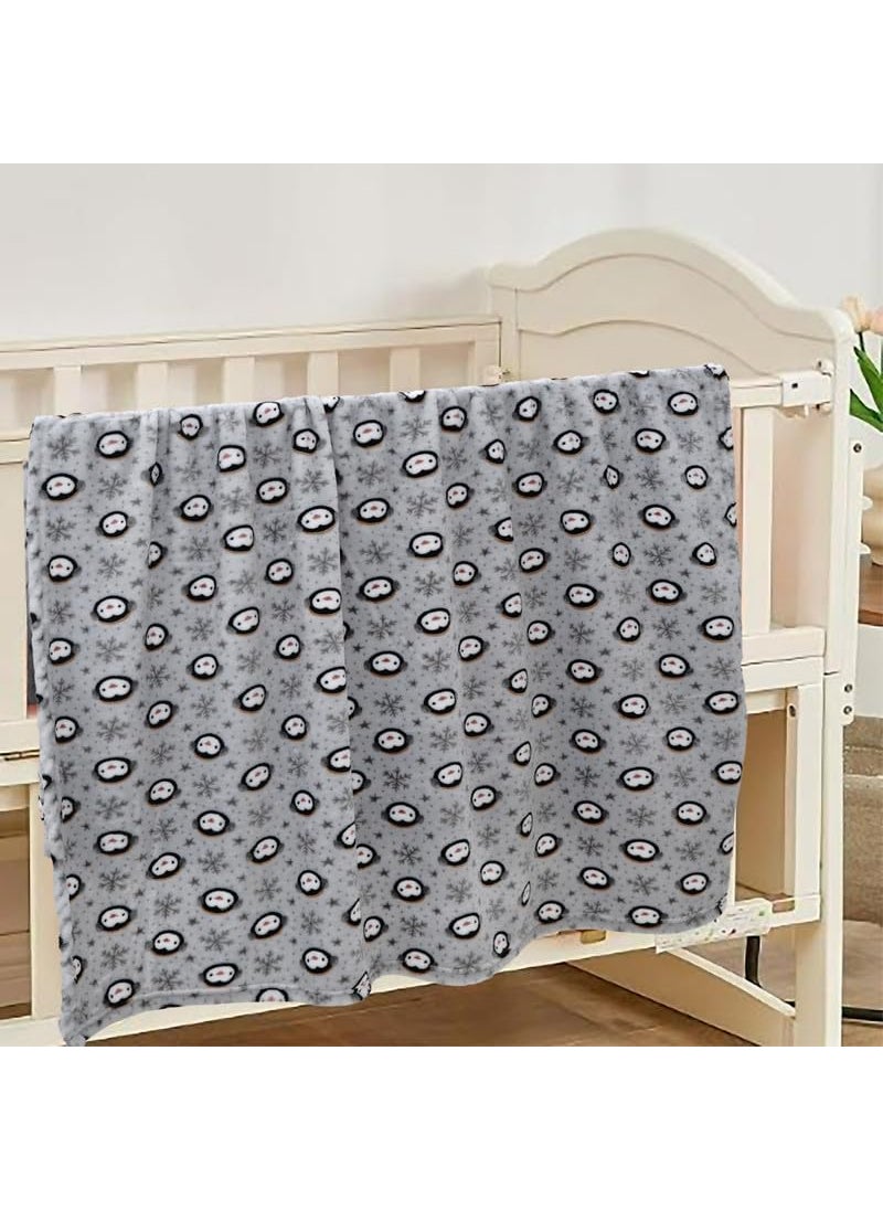 Florida All Season AC Baby Blanket Swaddler Wrapper Flannel Soft and Comfortable for 0-5 Years Baby Girls and Boys with Monkey Print-Monkey Grey