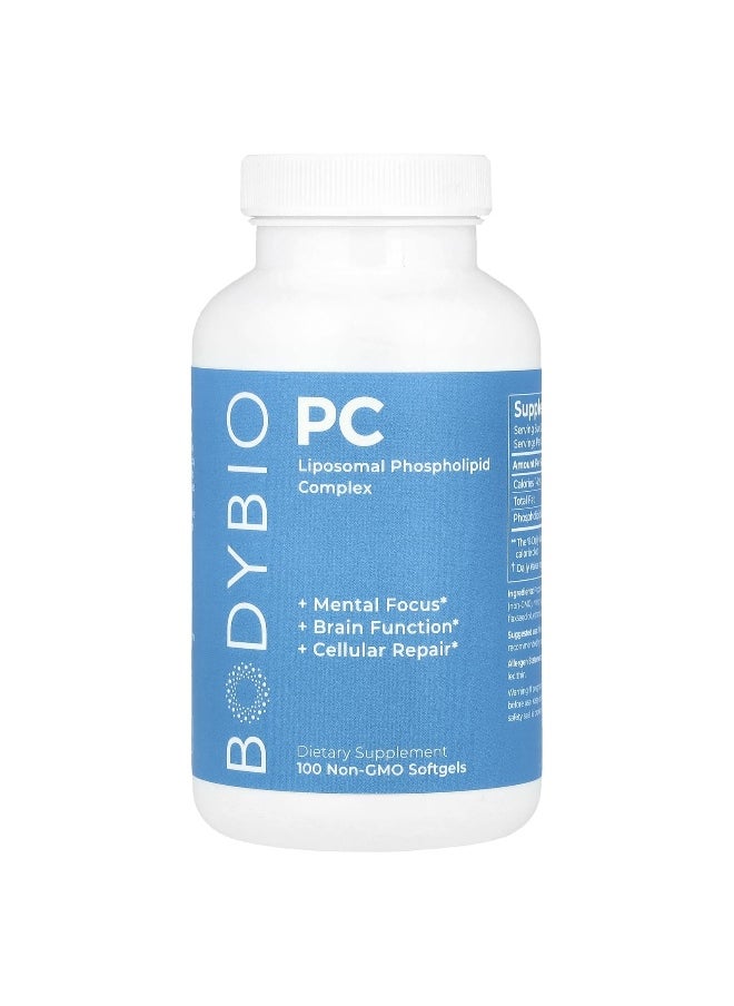 BodyBio, PC, Liposomal Phospholipid Complex, 100 Non-GMO Softgels