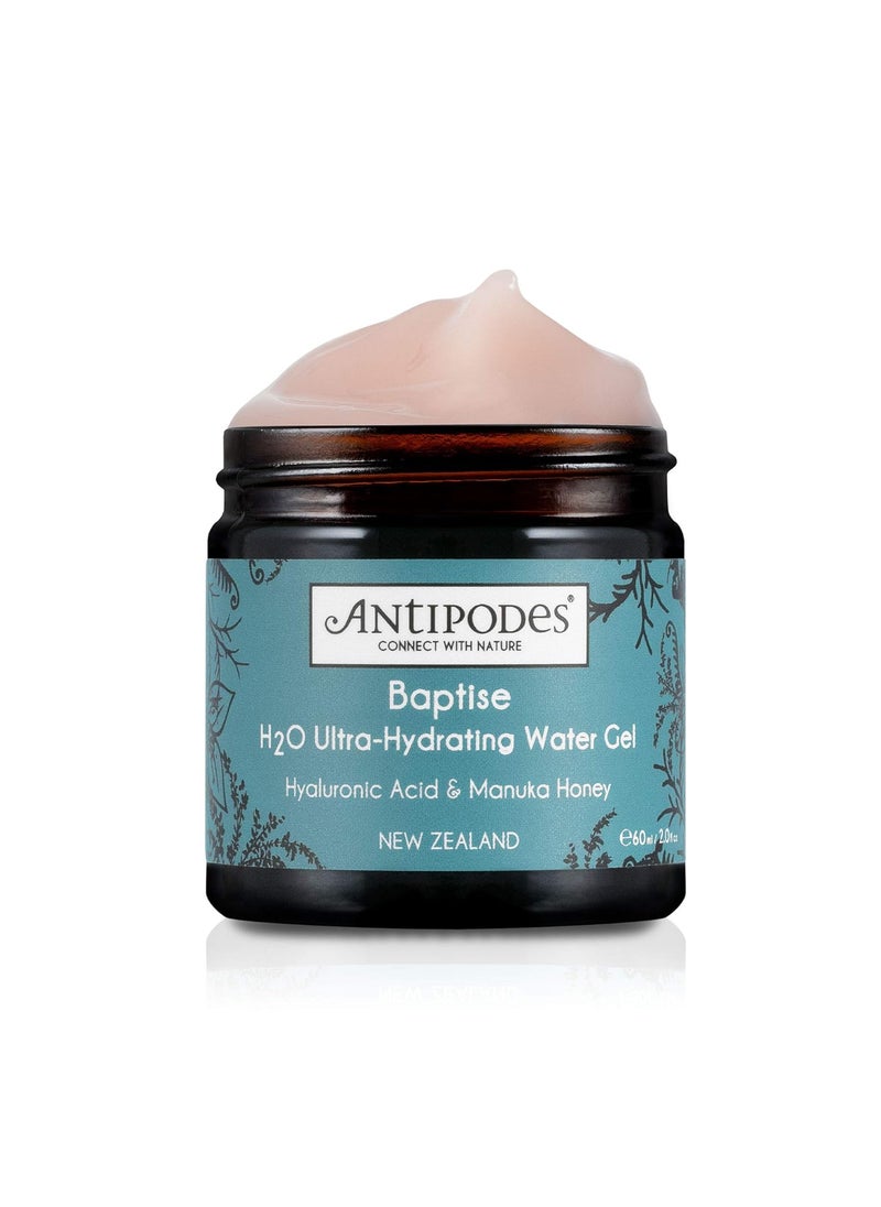 ANTIPODES Baptise H2O UltraHydrating Water Gel Moisturizer  Plantbased Hyaluronic Acid  Manuka Honey  Hydrating Moisturizer  Dry Skin Dehydrated Skin  Most Skin Types  60ml 2 fl Oz