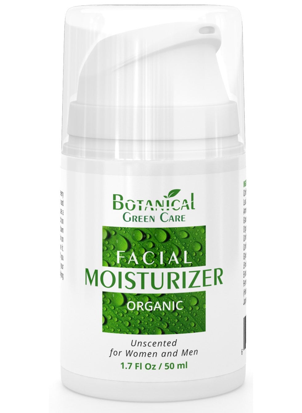 Botanical Green Care Organic Facial Moisturizer Anti aging Face Cream Moisturizer Face Cream Natural Face Moisturizing Cream for Sensitive Dry  Normal Skin for Women and Men