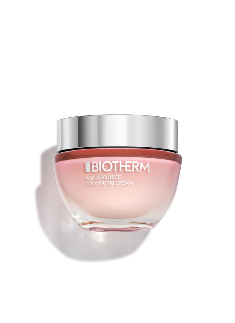 Biotherm Aquasource Cica Nutri Cream For Dry To Normal Skin Infused With Centella Asiatica And Biotech Plankton For Soothed Softer And Luminous Skin 17 Fl Oz