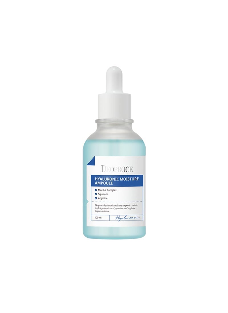Deoproce Hyaluronic Moisture Ampoule 100 ml Korean Skincare 7 Types of Hyaluronic Acid Moisturizing Allantoin Hydrates Dry Skin