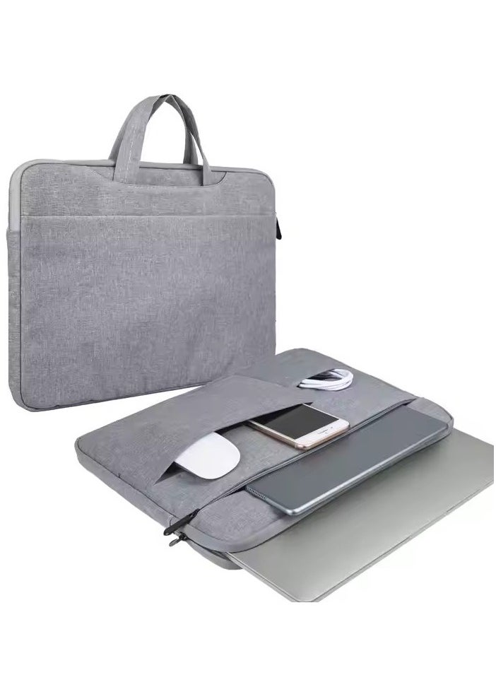 15 Inch Laptop Tablet Case, Ultra-thin Travel Handbag, Durable Business Messenger Briefcase for Men and Women, Oxford Cloth Multi-function Laptop Bag, Waterproof Laptop Storage Bag (Gray)