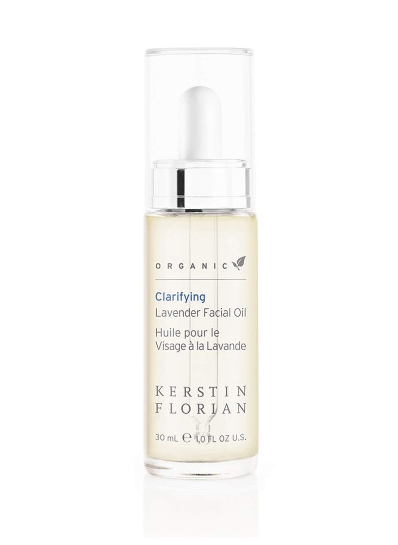 Kerstin Florian Organic Clarifying Lavender Facial Oil  Moisturizing Face Oil with Sea Buckthorn Argan  Jojoba Oils for All Skin Types  1 fl oz