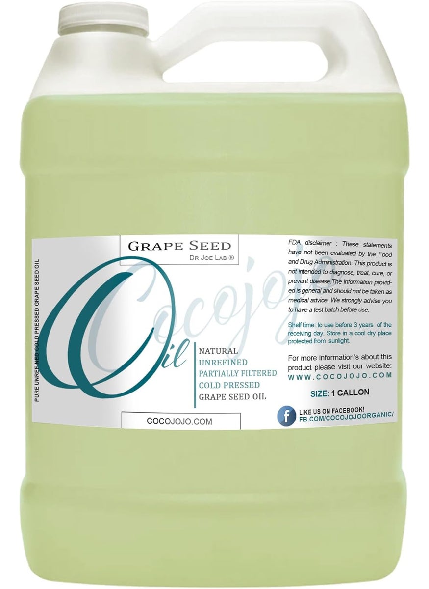 Grapeseed Oil  Pure Natural Grape Seed Cold Pressed 1 Gallon Hair Face Skin Massage Moisturizing