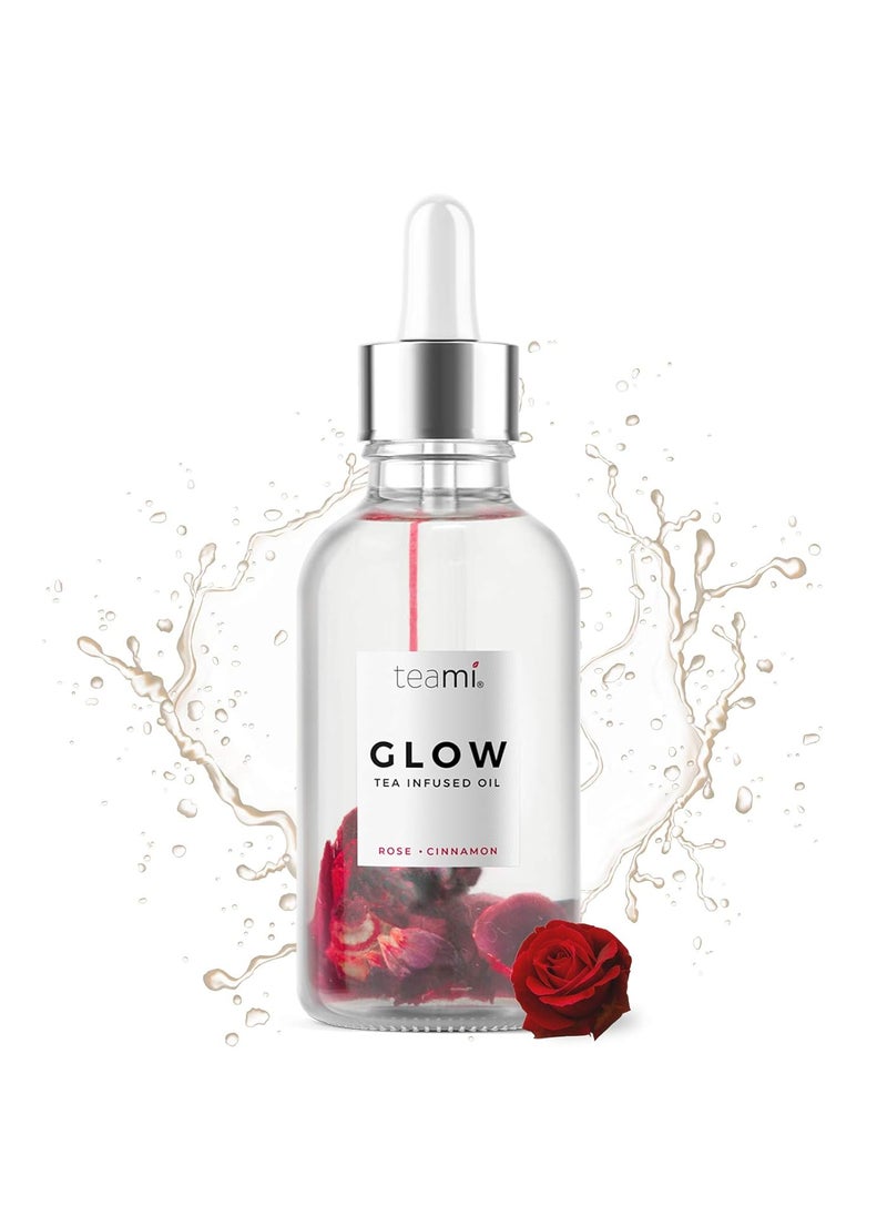 Teami Glow Jojoba Face Oil for Women with Cinnamon Bark Rose Buds  Vitamin E Oil for Skin  Facial Oil Cleanser for Sensitive Normal Oily  Dry Skin 2oz