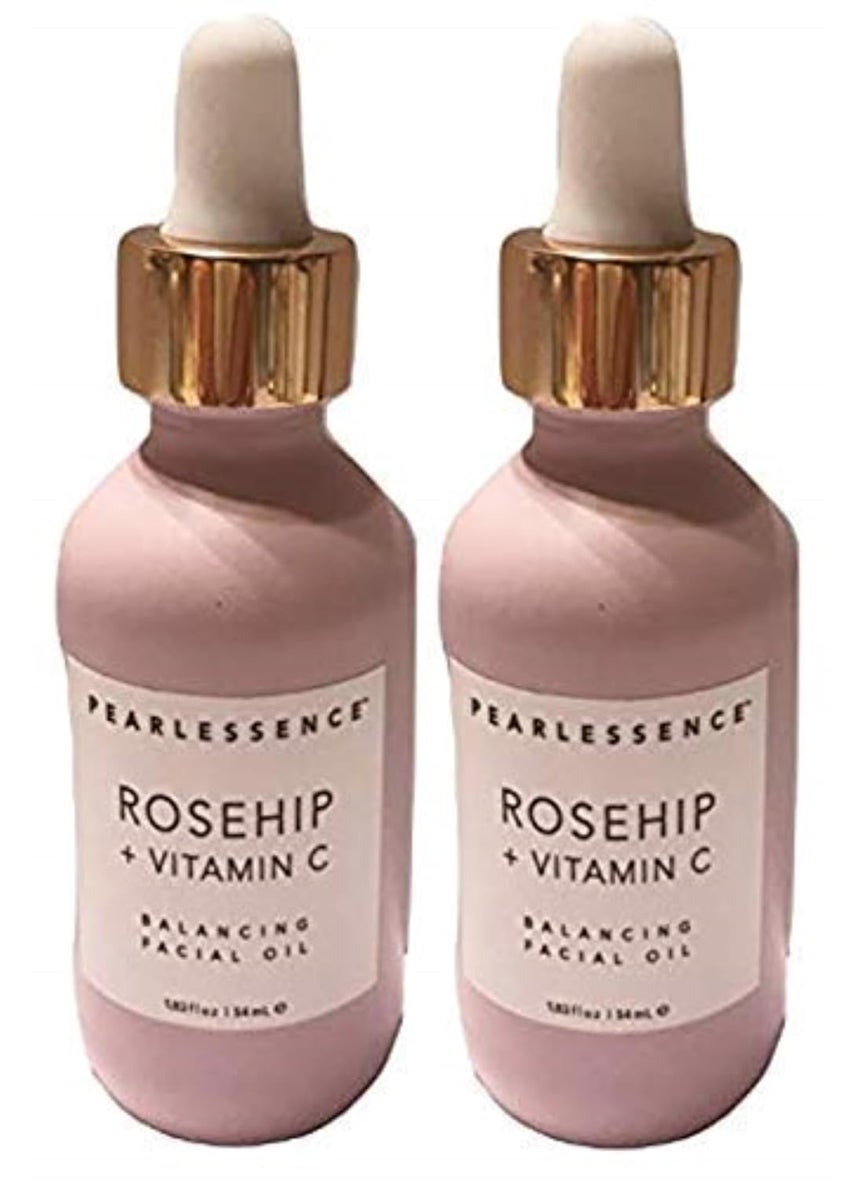 Pearlessence Rosehip Balancing Facial Oil  Rosehip Fruit Oil  Vitamin C  Daily Hydration to Balance  Revive Skin  Adds Moisture to Dry Skin  Made in USA  Cruelty Free 183 fl oz each 2 Pack