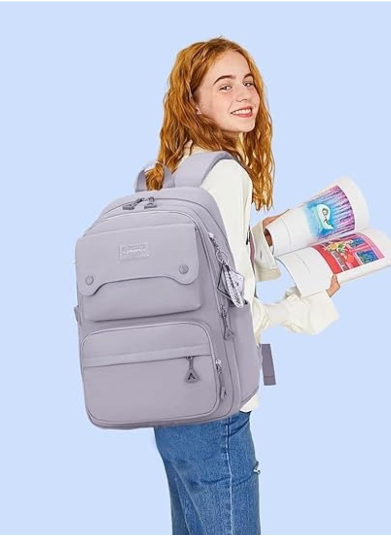 Trendy Grey School Backpack for Kids