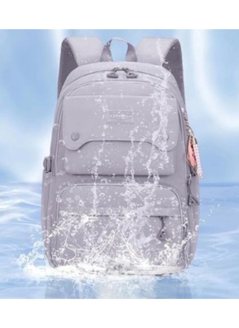 Trendy Grey School Backpack for Kids
