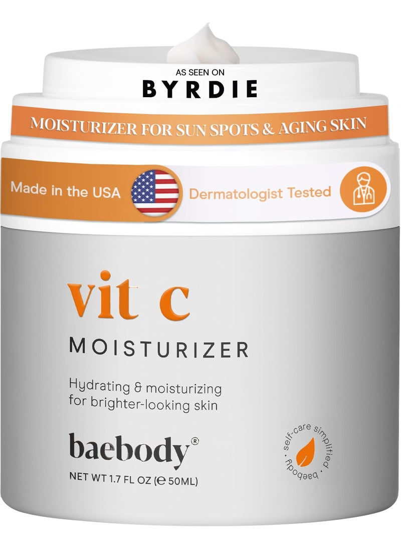 Baebody Made in USA Vitamin C Face Moisturizer  Brightening Vitamin C Cream Moisturizer with Jojoba Oil  Anti Aging and Hydrating 17 fl oz50 ml