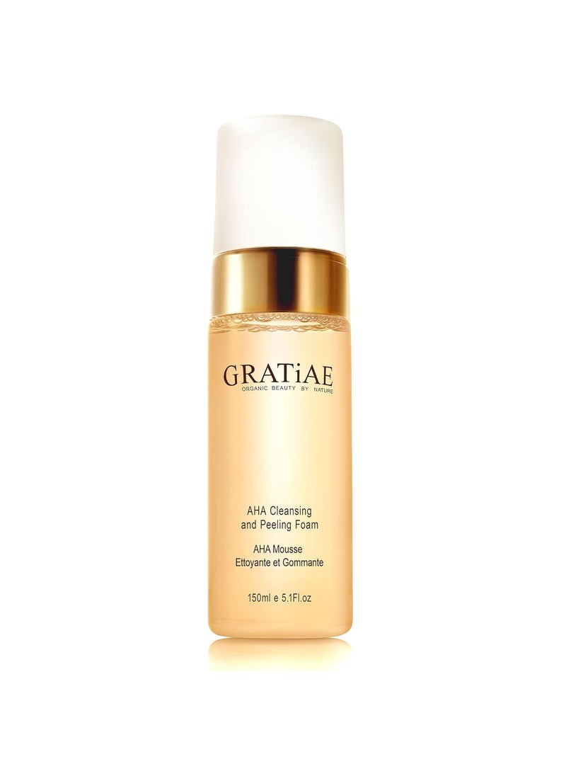 Gratiae organics AHA Cleansing and Peeling Foam face wash nondrying facial cleanser for sensitive acne  allergy prone and all Skin Types facial cleanser 51 Fl Oz