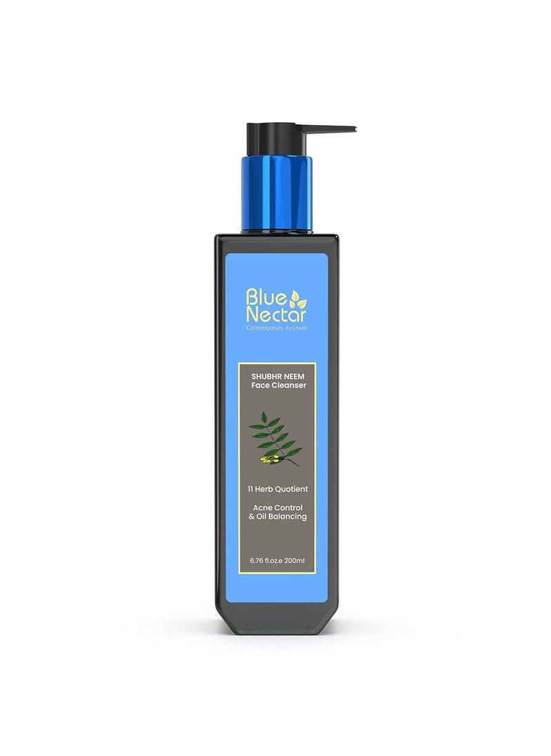Blue Nectar Vitamin C Face Wash for Women and Men  Anti Acne Face Wash with Neem  Honey  Natural Cleanser for Face with Ayurvedic Herbs 11 Herbs 676 Fl oz