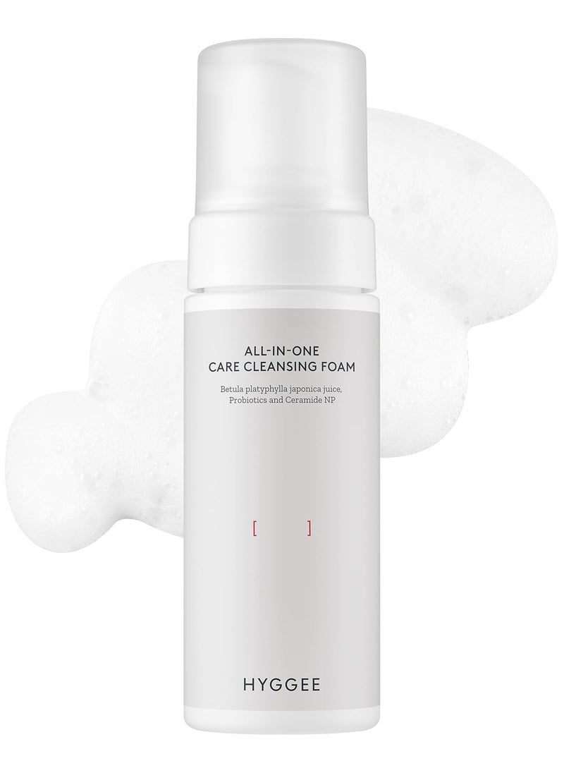All In One Care Cleansing Foam  Mildly Acidic Skin Irritation Free Micro Bubble Foam Face Cleanser  Moisturizing and Gentle Pore Cleansing with Brich Sap and Probiotics 53 floz