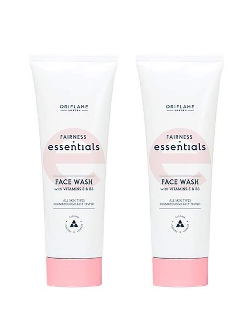 Oriflame Sweden ESSENTIALS Fairness Essentials Face Wash with Vitamins E  B3 Cleanse  Protect  Refresh 125 ml set of 2