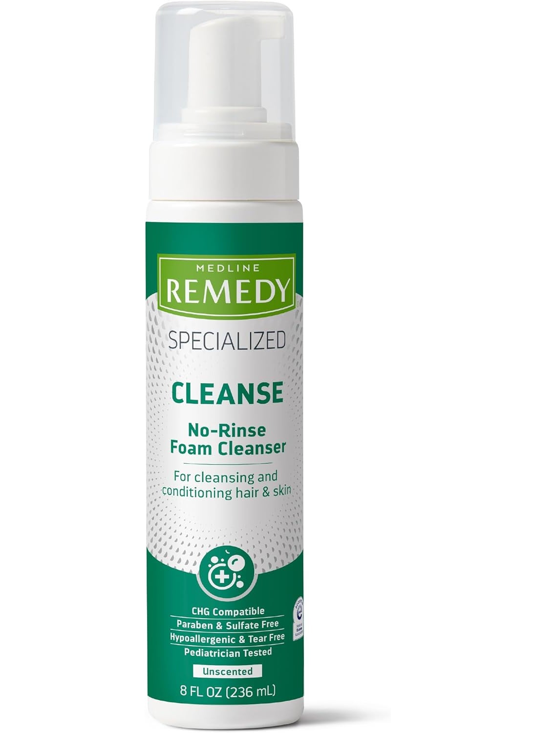 Medline Remedy Specialized NoRinse Foam Cleanser Gentle Skincare Solution 8 oz Bottle