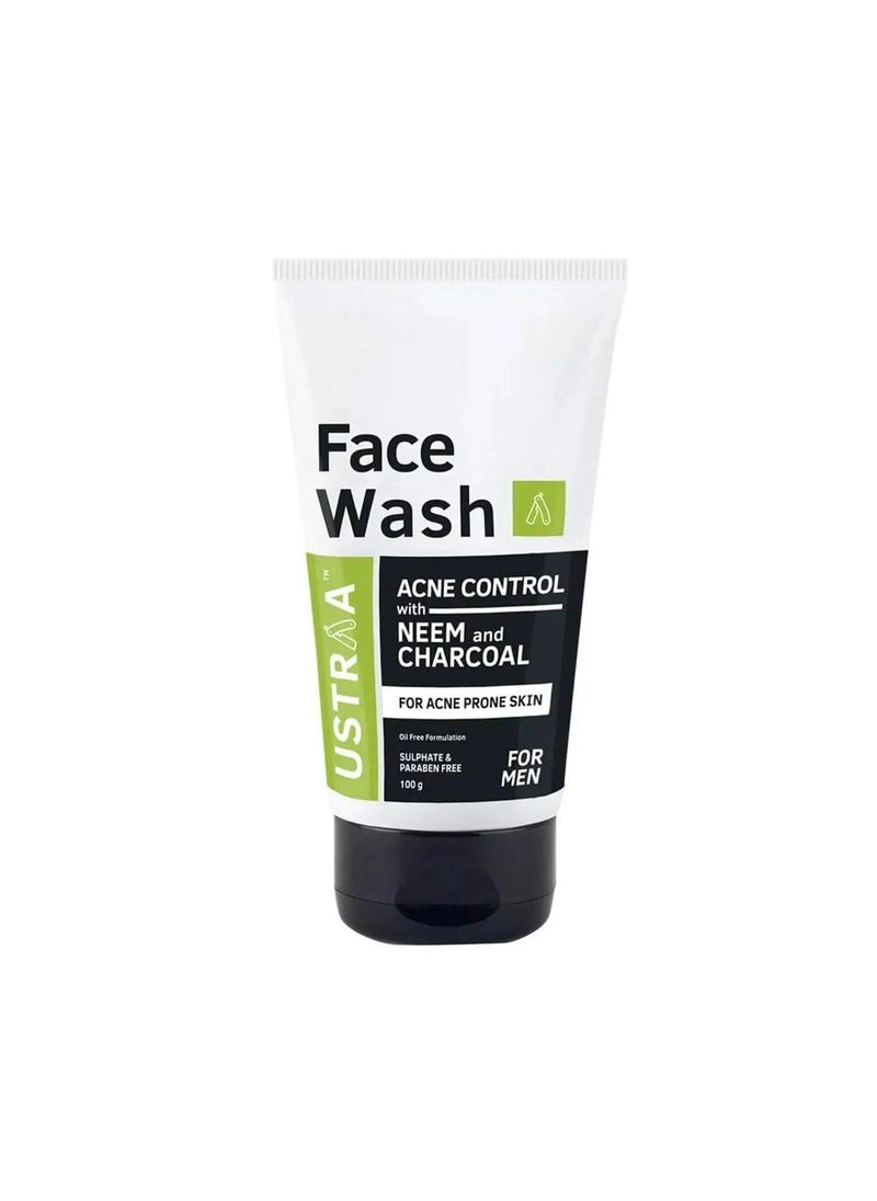 Ustraa Face Wash Acne Control  With Neem  Charcoal Face Wash  35 Oz  Oil control Prevents Acne Especially for Oily skin No Sulphate No Paraben