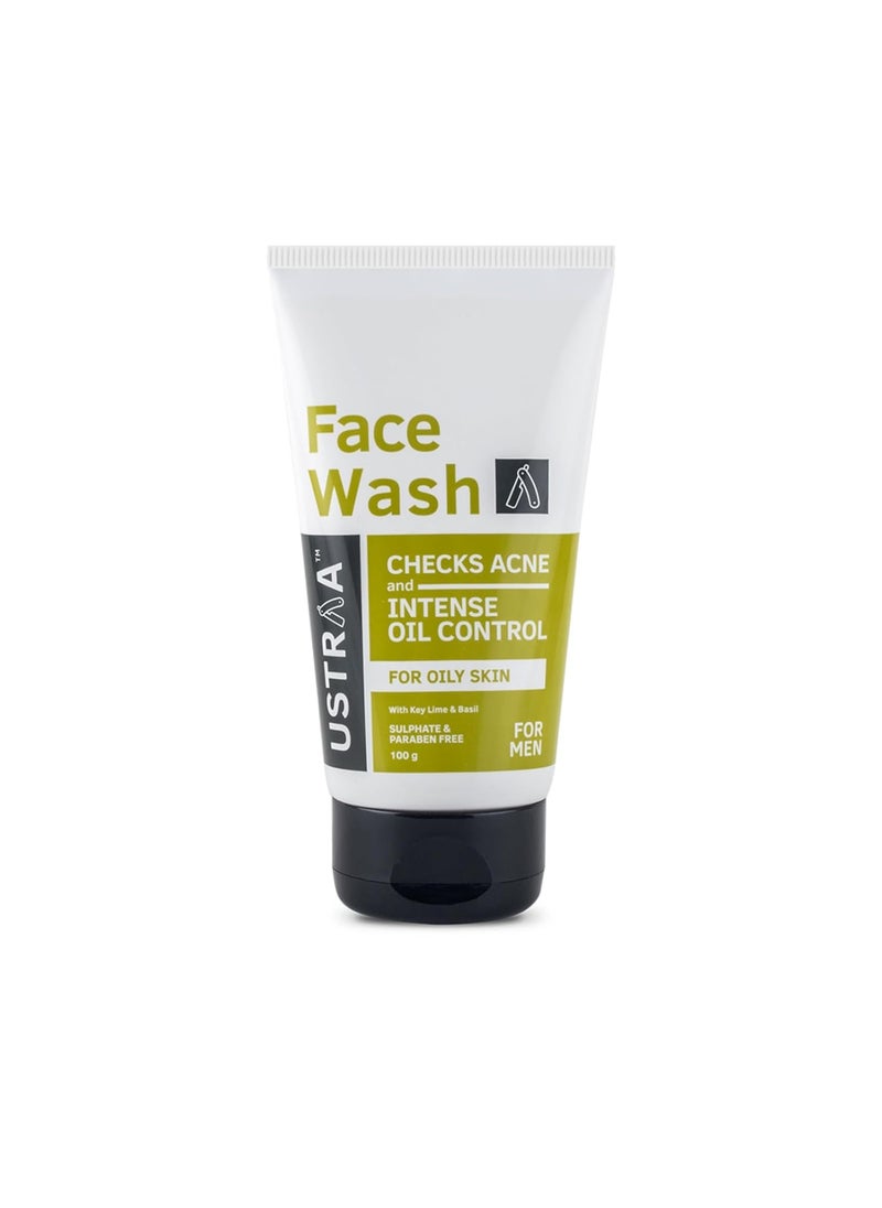 Ustraa Face Wash  Oily skin  352 oz  Specially formulated for Oily Skin  With Key lime  Basil extract  Remove excess Oil  Dirt  Sulphate and Paraben Free