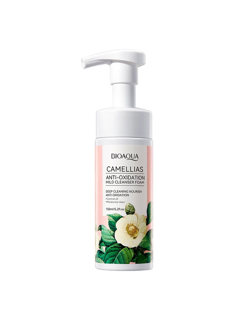BIOAQUA Camellias AntiOxidation Moisturizing Mild Cleanser Foam Deep Cleaning Nourish Control Oil 150ml  52floz